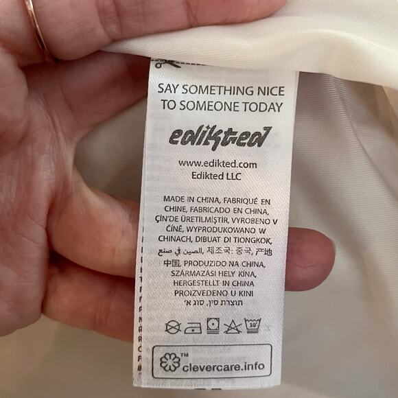 Edikted Penny Lane Jacket Medium Cream Faux Suede Shaggy Furry Boho Retro Hippie - Picture 9 of 11